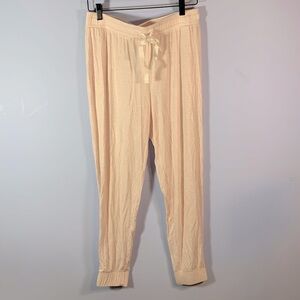 Haven Well Within medium tencel modal pink white stripe jogger pajama bottoms